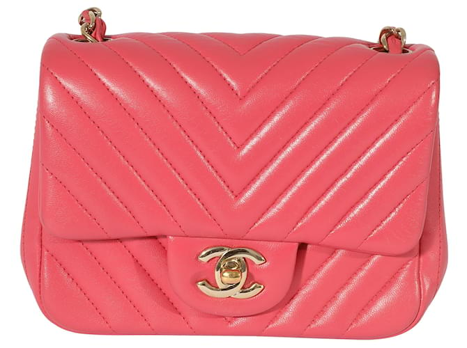Chanel Chevron Pink Lambskin Mini Flap Bag ref.706711 - Joli Closet