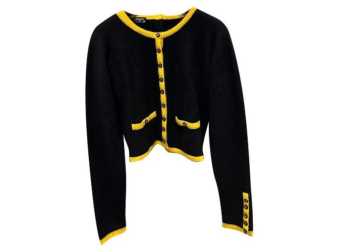 Chanel Coleccionista 1994 Negro Amarillo Cachemira