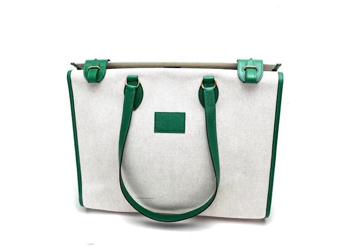 * Hermès Kava 40 Bolso De Hombro Tote Bag Twaru Ceniza / Cuero Mujer Verde  ref.707201