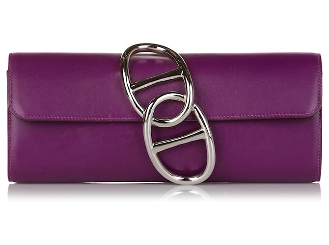 Hermès Hermes Purple Egee Clutch Bag Leather Pony-style calfskin  ref.707400