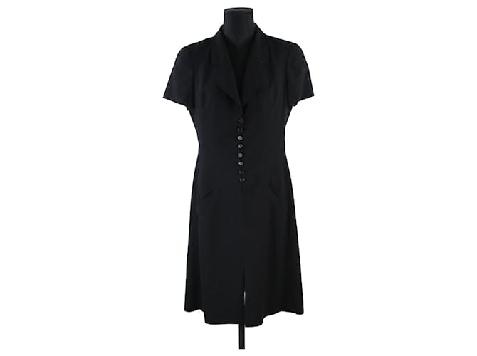 Chanel dress 44 Black Wool  ref.707654