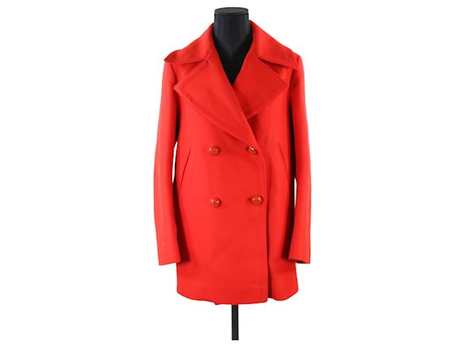 Coat Nina Ricci 34 Red Wool  ref.707701