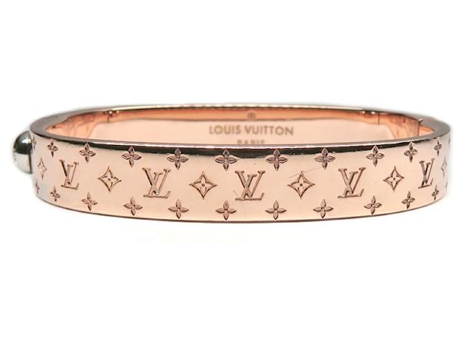 * Louis Vuitton Cuff Nanogram Brazalete Brazalete Monogram M00253 Talla S Metal dorado rosa  ref.707755
