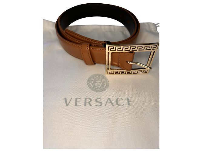 Versace Leather Belt Caramel
