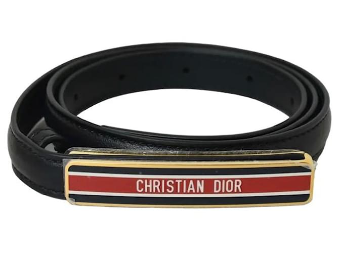 Christian Dior Ceintures Cuir Noir  ref.707797