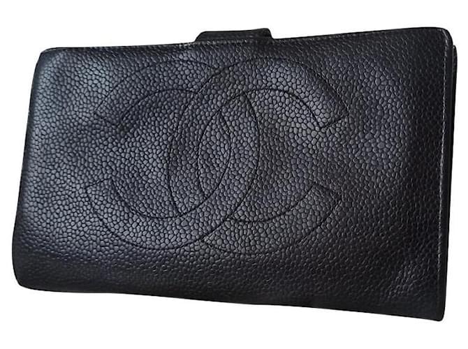 Chanel Wallets Black Leather  ref.707846