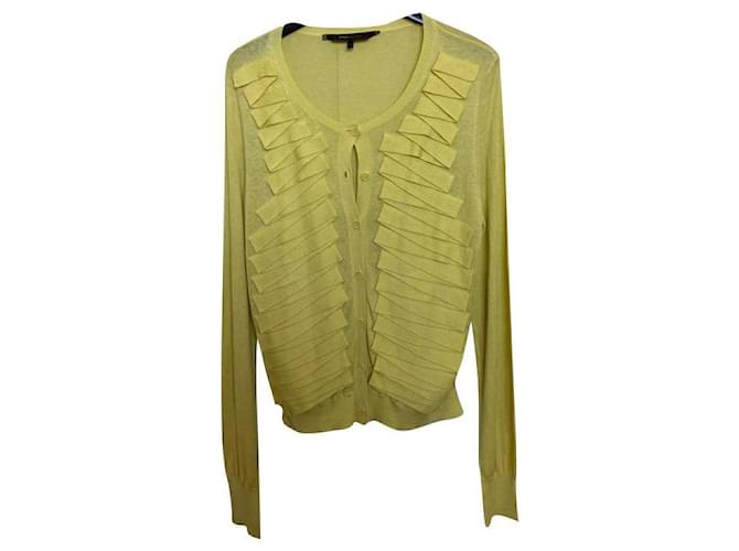 Bcbg Max Azria Coats, Outerwear Yellow Silk  ref.707847