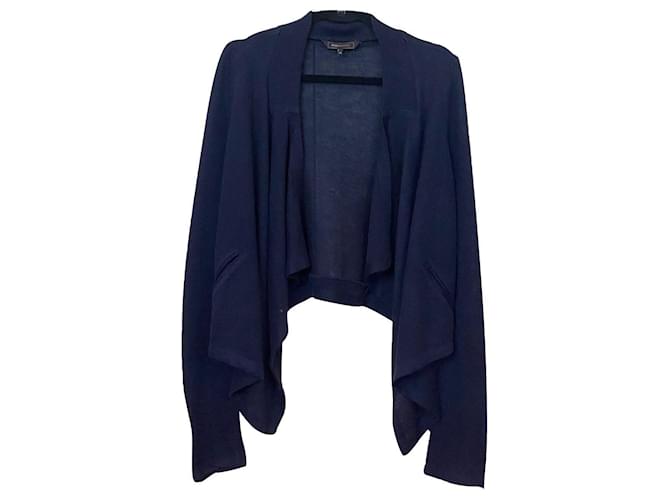 Bcbg Max Azria Coats, Outerwear Blue Linen  ref.707851