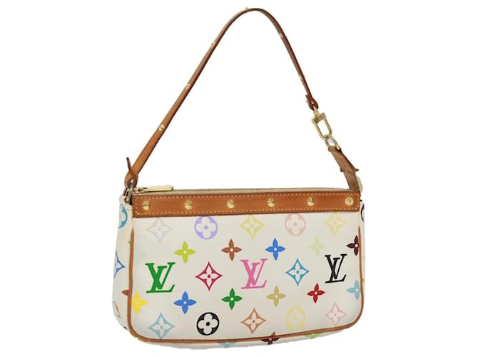 LOUIS VUITTON Monogram Multicolor Pochette Accessoires Pouch M92649 White  Bag