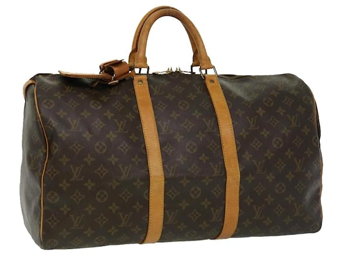 Louis Vuitton Monogram Keepall 50 Boston Bag M41426 LV Auth rd3253 Cloth  ref.707959