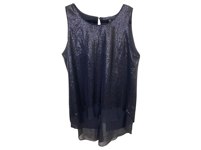 Bcbg Max Azria Sequin Shimmer Top Black
