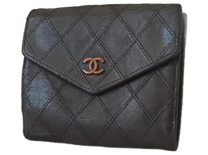 Chanel Wallets Black Leather  ref.707987