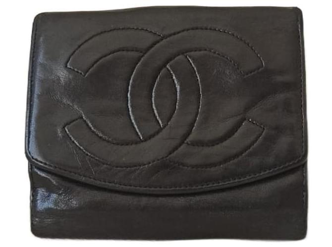 Chanel Wallets Black Leather  ref.707988