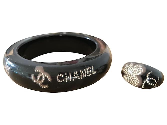 Chanel Jewellery sets Black Silvery Resin  ref.707999