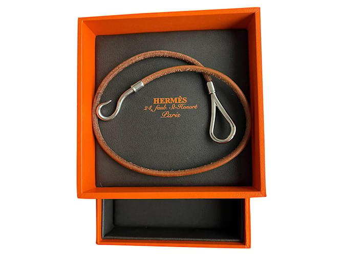 Hermès Jumbo necklace Caramel Leather  ref.708042