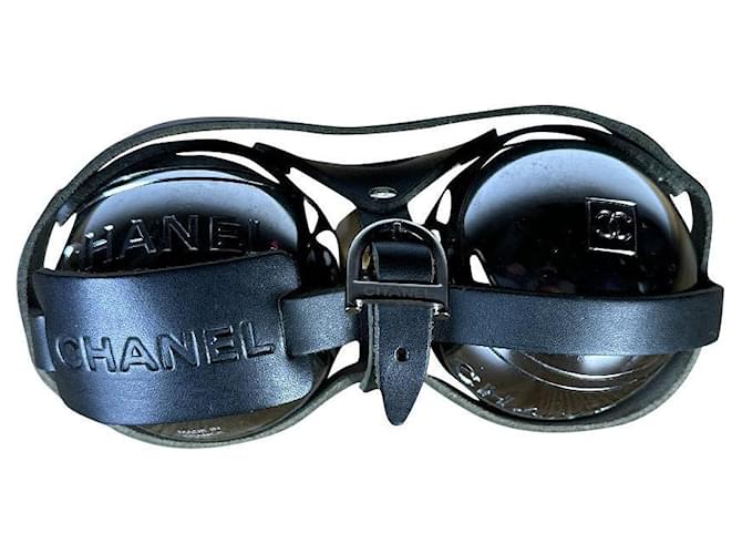 Chanel Misc Black Silvery Leather Steel  ref.708070