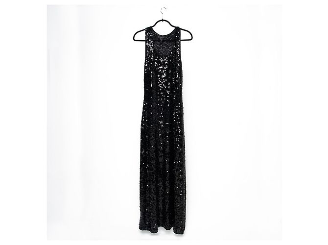 Bcbg Max Azria BCBGMAXAZRIA Allure Racerback-Abendkleid mit Pailletten, Maxikleid Schwarz