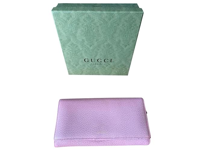 Gucci Continental Pink Wallet Fur  ref.708146