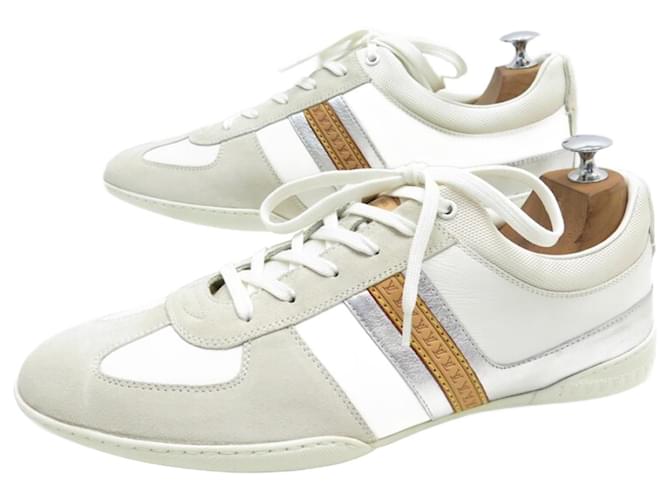 NEW LOUIS VUITTON sneakers SHOES 7.5 41.5 SUEDE AND WHITE LEATHER SNEAKERS  ref.708454