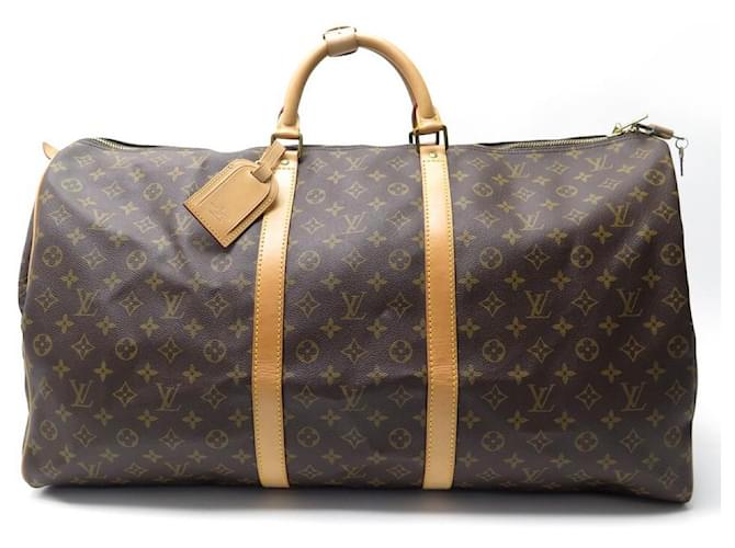 Louis Vuitton Keepall Travel Bag 60 EM TELA DE MONOGRAMA M41422 Mala de viagem Marrom Lona  ref.708487