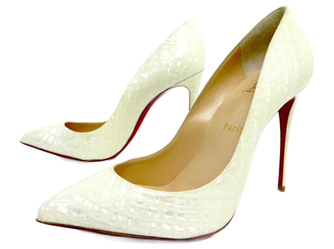 NEW CHRISTIAN LOUBOUTIN PIGALLE SHOES 39 CREAM LEATHER PUMPS SHOES Patent leather  ref.708542