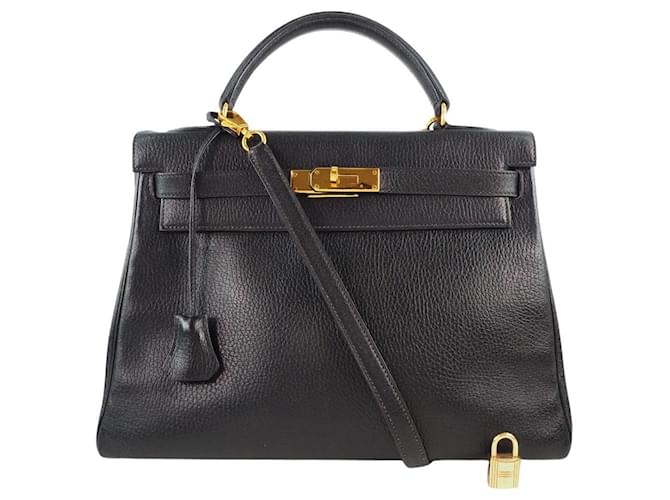 Hermès Kelly Black Leather  ref.708652