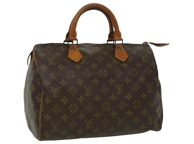Louis Vuitton Monogram Speedy 30 Bolsa de mão M41526 LV Auth ep130 Lona  ref.708918