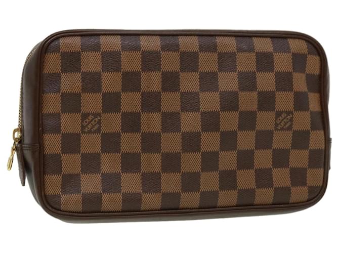 LOUIS VUITTON Damier Ebene Trousse Toilette Clutch Bag N47623 LV