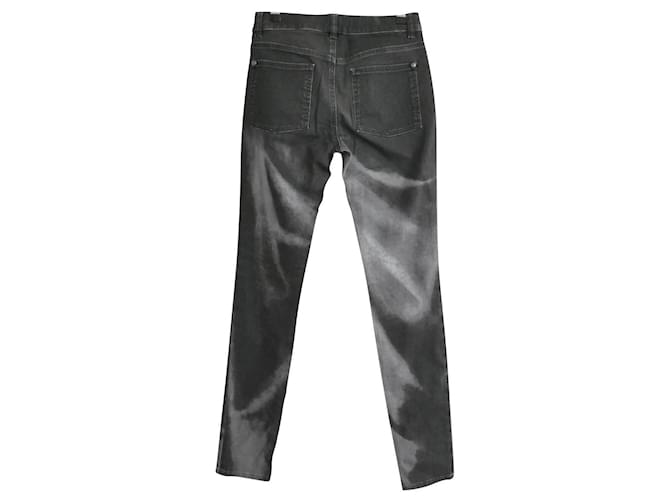 Chanel Resort 2015 Graue Jeans mit Stoffdruck Baumwolle Elasthan  ref.709099