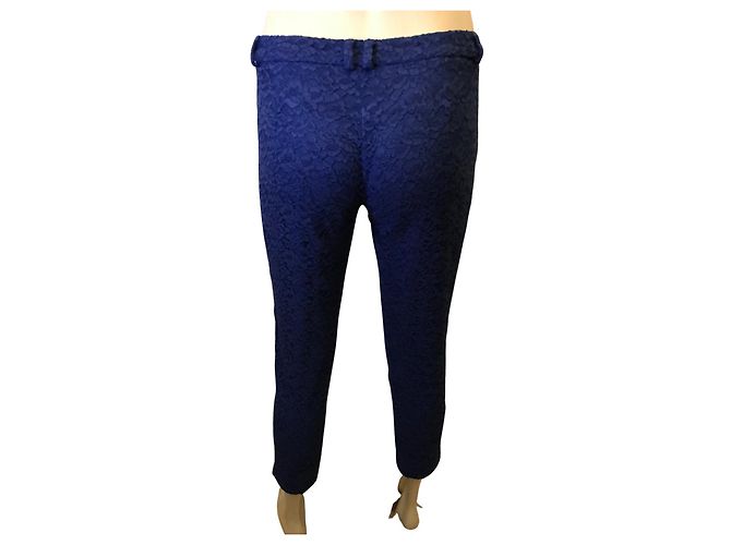 Pantalón slim de encaje Trussardi Azul