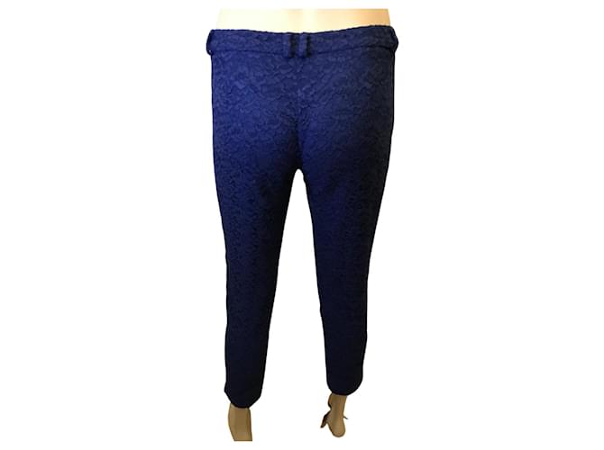 Pantalon slim en dentelle Trussardi Bleu  ref.709110
