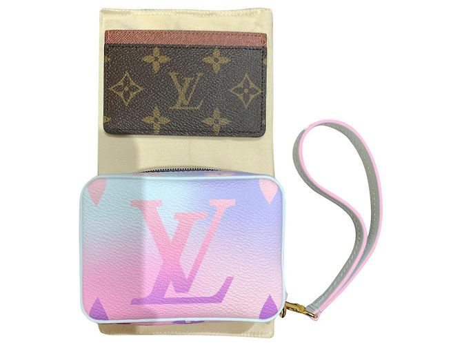 Louis Vuitton Wapity Monogram Etui Pastellfarben Pink Mehrfarben Lila Hellblau