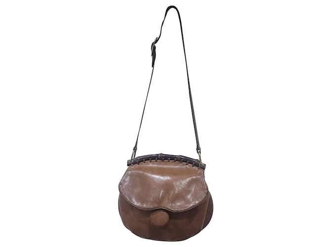 Gucci vintage shoulder bag '70 Beige Leather  ref.709148