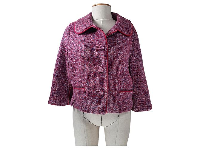Luisa Beccaria Abrigo corto blazer de tweed Multicolor