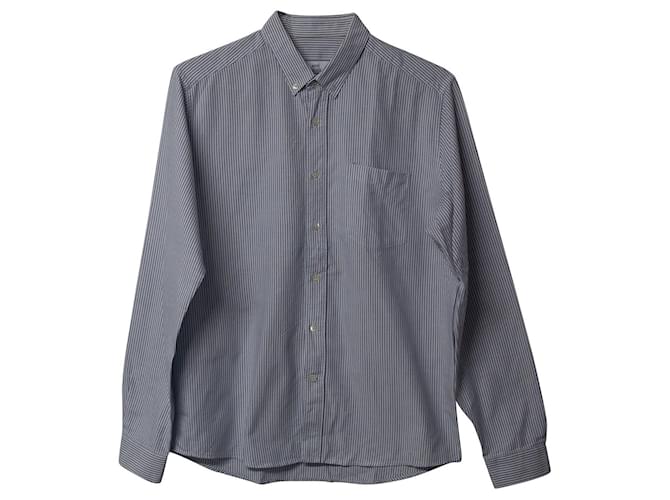 Ami Paris Striped Shirt in Grey Cotton  ref.709178