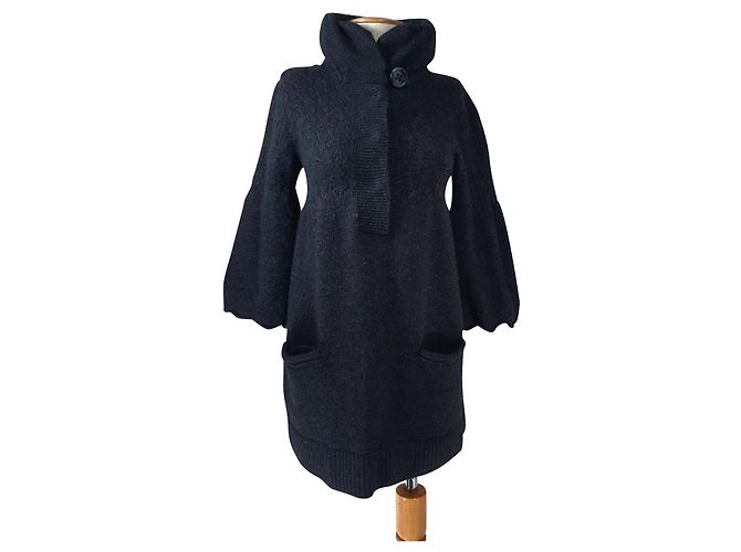 Vestido Essentiel Antwerp Gris Oscuro Lana Angora M Gris antracita
