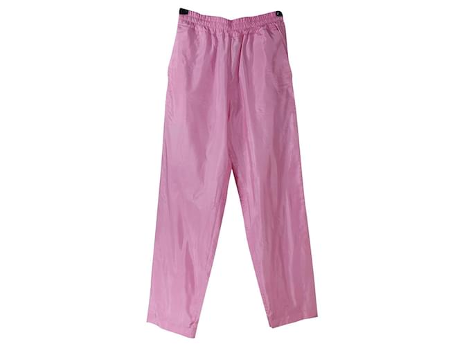 Dries Van Noten Pants, leggings Pink Silk Cotton  ref.709194