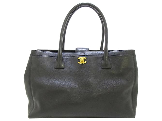Chanel Black Executive Cerf Caviar Leather Tote Bag	 Pony-style calfskin  ref.709217