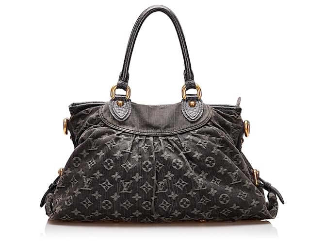 Louis Vuitton, Bags, Authentic Louis Vuitton Monogram Denim Neo Cabby Mm  Hand Bag Black