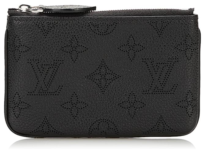 Louis Vuitton Black Monogram Mahina Pochette Cles Leather Pony-style calfskin  ref.709242