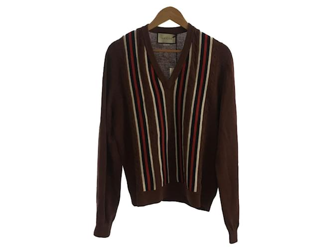 Gucci Knit Sweater Brown Cotton  ref.709367