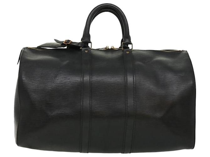 Louis Vuitton Keepall 45 Black Leather  ref.709396