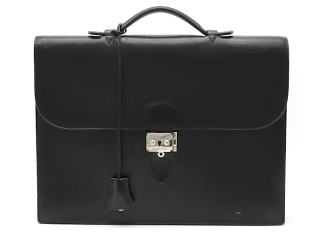 Hermès Sac à dépêches Black Leather  ref.709409