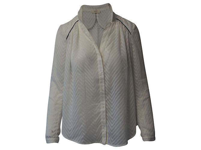 Blusa con textura Ba&sh de poliéster blanco