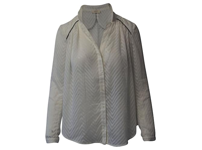 Strukturierte Ba&sh-Bluse aus weißem Polyester  ref.709533