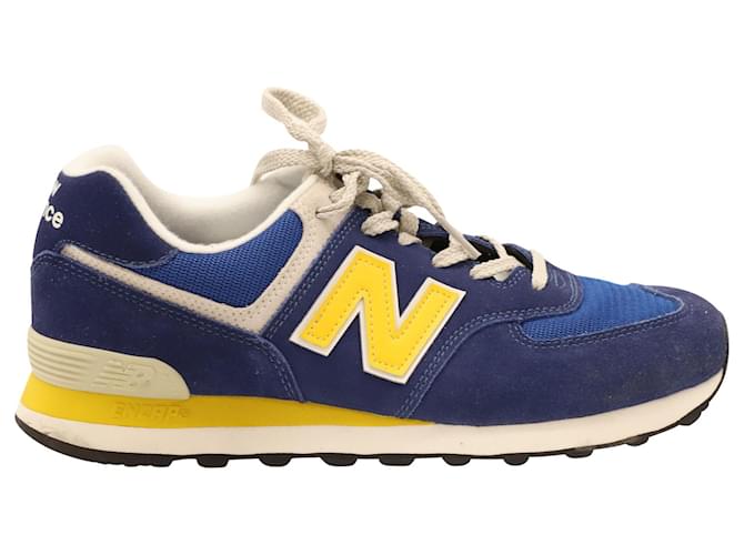 New Balance 574 Sneakers in Blue Suede  ref.709543