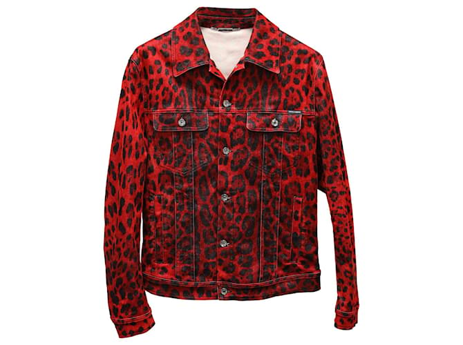 Dolce & Gabbana Leopard Print Denim Jacket in Animal Print Cotton  ref.709555