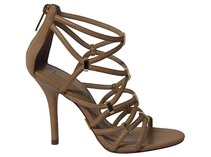 Michael Kors Charlene Strappy Sandals in Nude Leather Flesh  ref.709556
