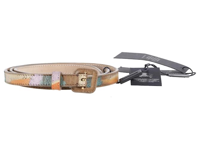 Burberry Hand Painted Wallace Grainy Belt in Brown Leather  ref.709561