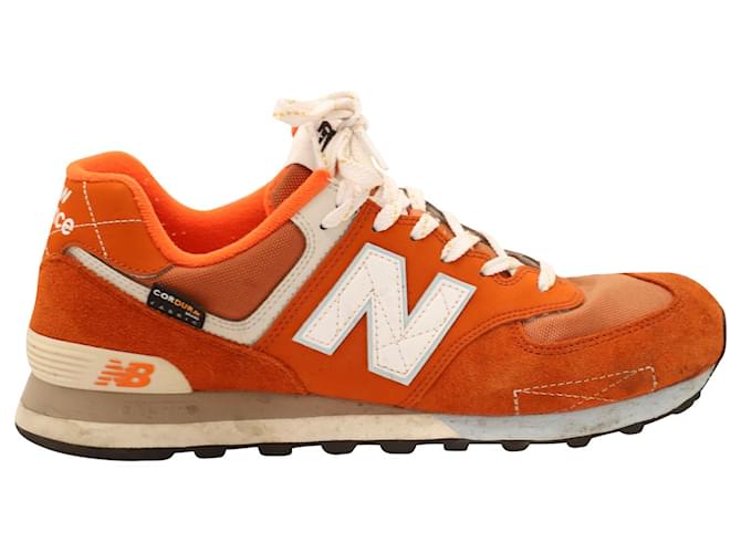 New Balance 574 Sneakers in Orange Suede  ref.709611
